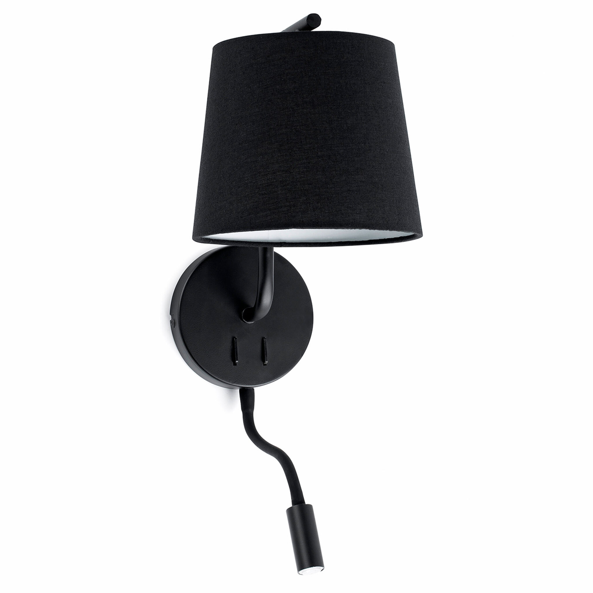 FARO BERNI Lámpara aplique negro con lector LED ref. 29330