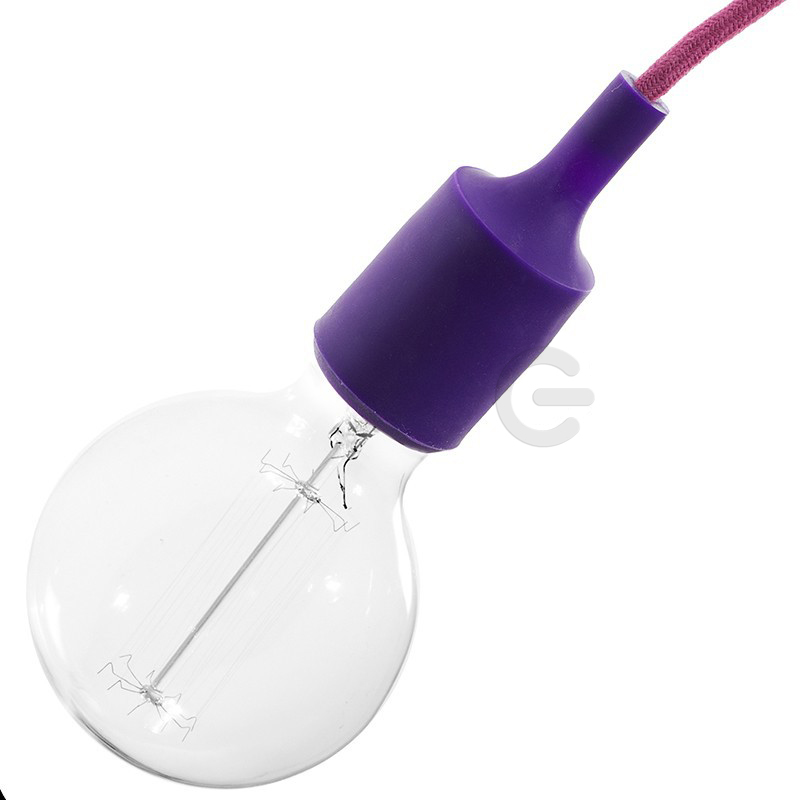 Funda de silicona color lila con portalámparas E27 incluido