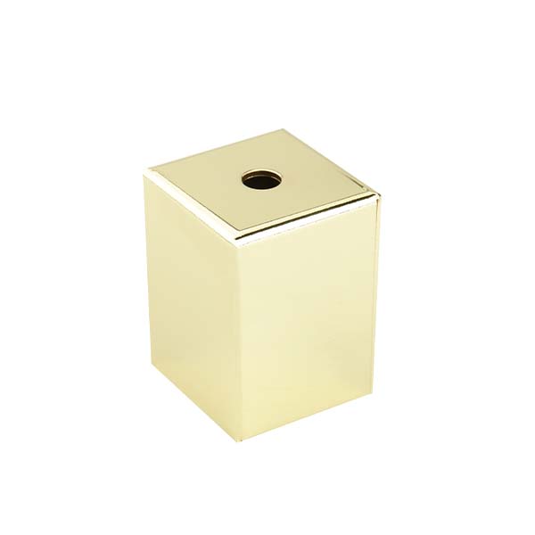 Funda decorativa metálica cuadrada E27 color dorado ref. 283090