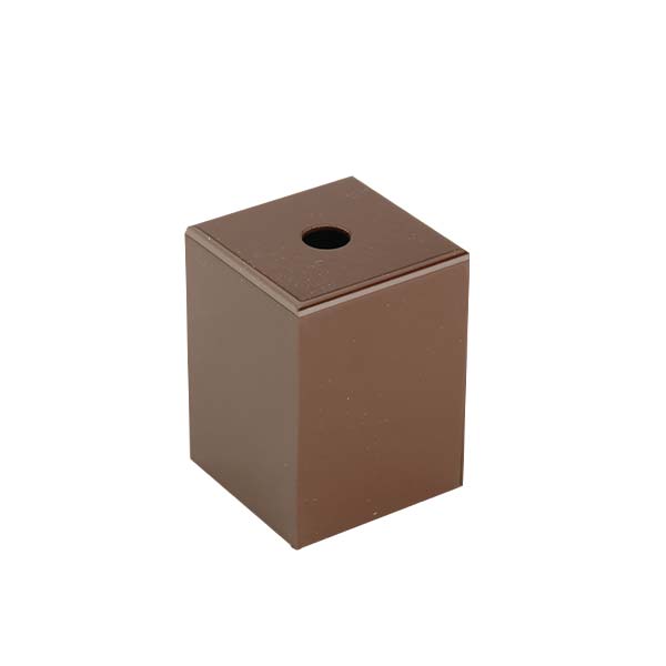 Funda decorativa metálica cuadrada E27 color marrón ref. 283153