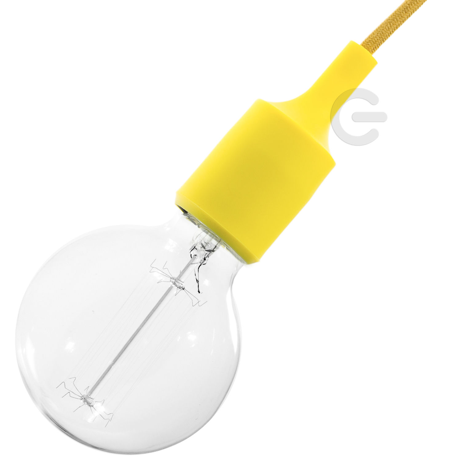 Funda de silicona amarillo con portalámparas E27 incluido