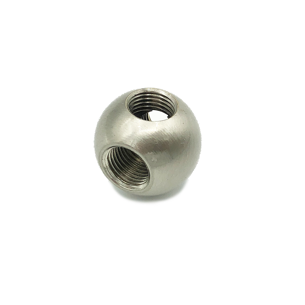 Esfera de metal macizo acero mate 25mm diámetro 4 salidas