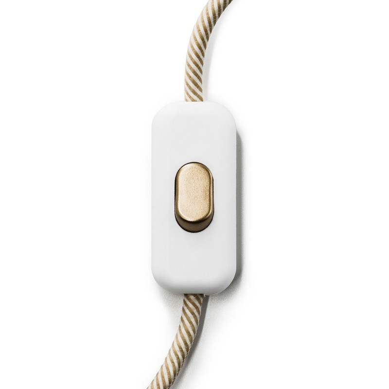 Interruptor de paso blanco y dorado para lámparas ref. 298147