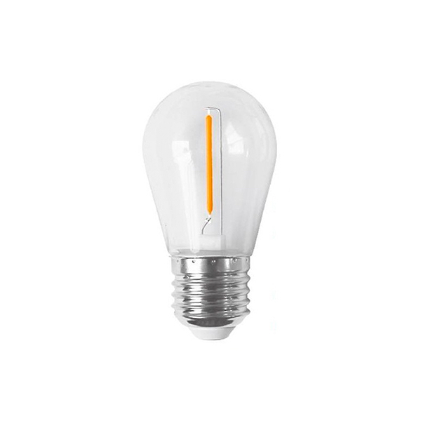 Bombilla LED resistente de plástico E27 1W luz color naranja