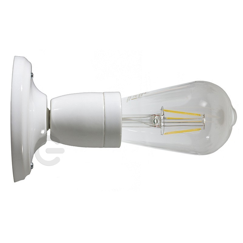 Aplique para LED E27 porcelana color blanco 5210830