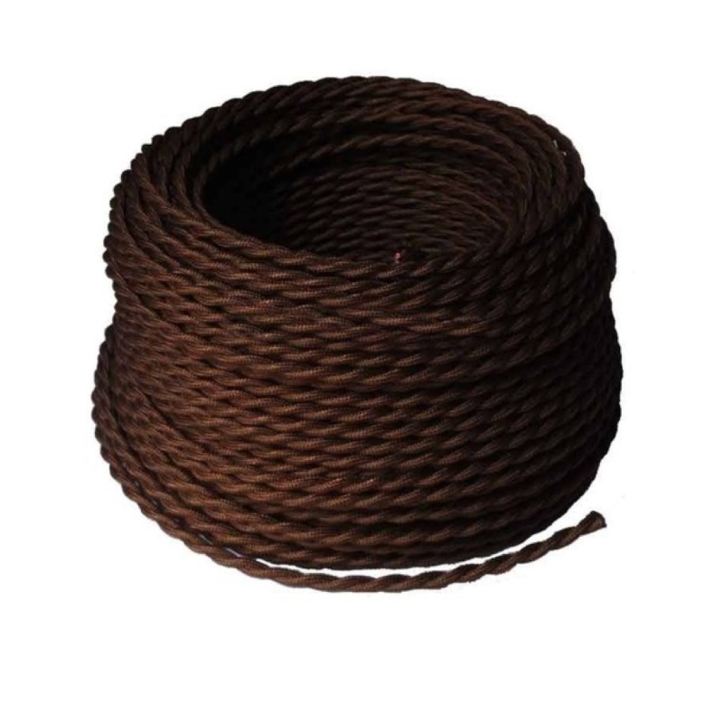 Rollo de 100 metros cable trenzado marrón seccion 2x2,5mm ref. 299123