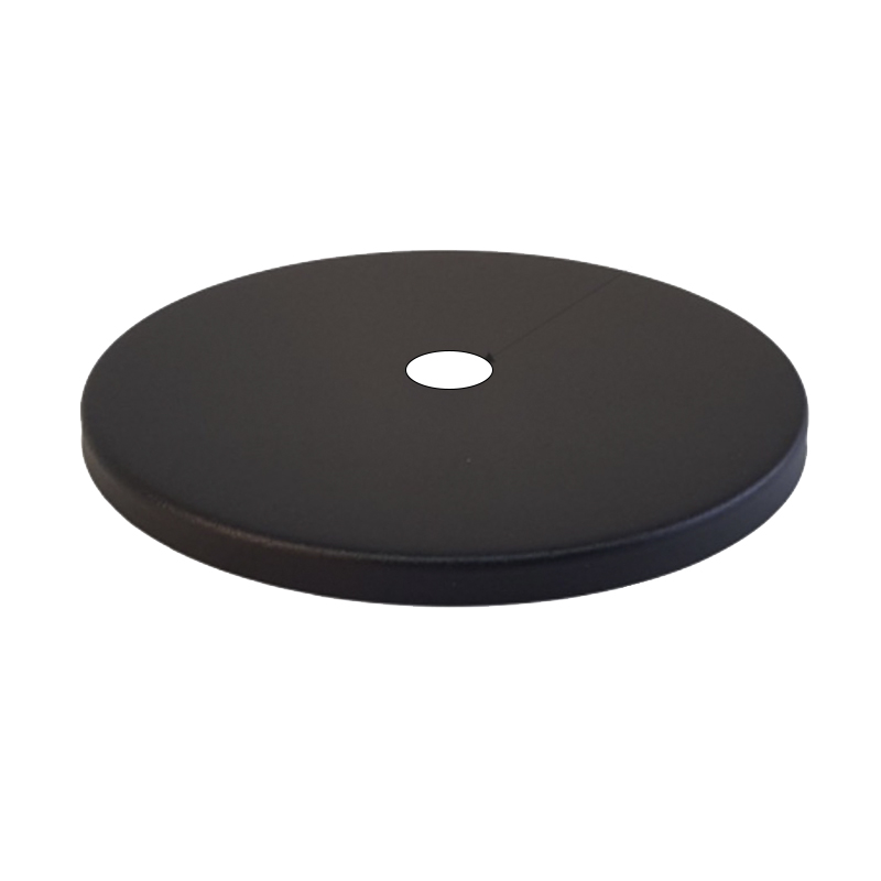 Tapa plana de metal negra 100mm diámetro x 20mm altura ref. 299030