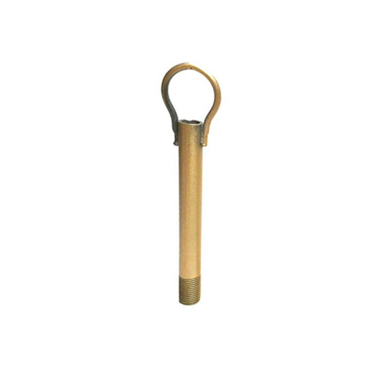 Tija bronce con argolla para sujeción de lámparas 150mm alto