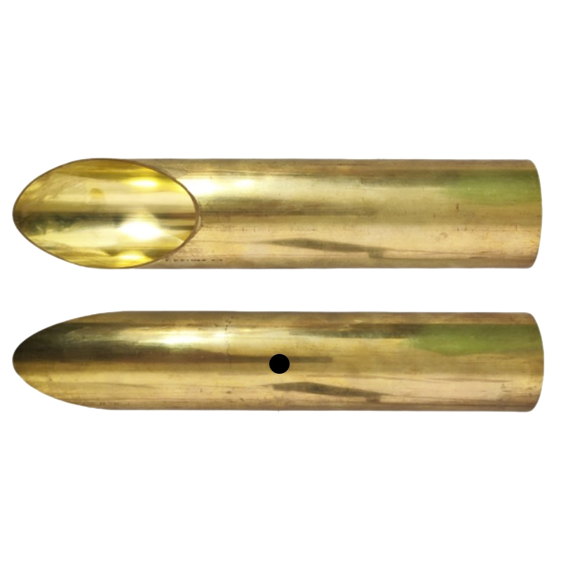 Tubo latón ingletado 290mm ancho x 60mm diámetro ref. 299074