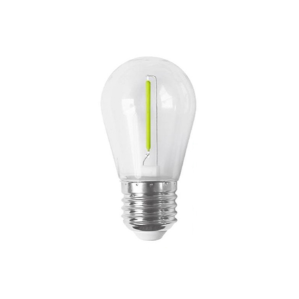 Bombilla LED resistente de plástico E27 1W luz color verde