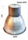 Pantalla campana de aluminio 200mm diámetro x 210mm alto